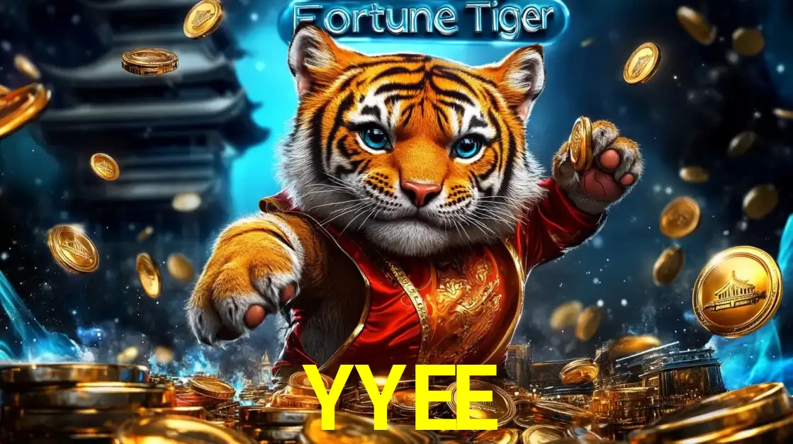 Imagem promocional do jogo de slot Fortune Tiger, com um tigre majestoso em traje tradicional cercado por uma fortuna em moedas de ouro, disponível agora no cassino YYEE.